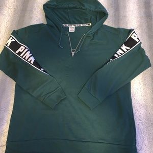 PINK brand Green quarter zip sweater